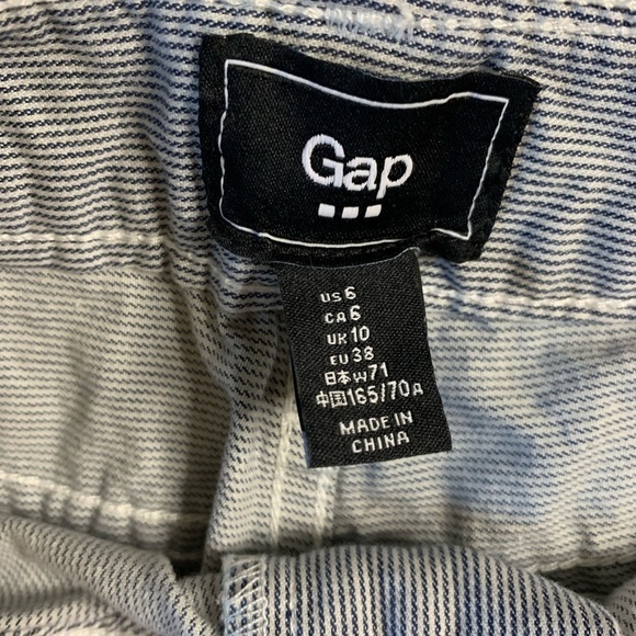 Gap Mini Skirt Pinstripe Blue White Cotton Blend Women Size 6 - Picture 7 of 7